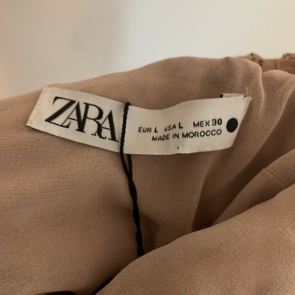 NWT Zara Nude Tulle Crop Top - Picture 7 of 8